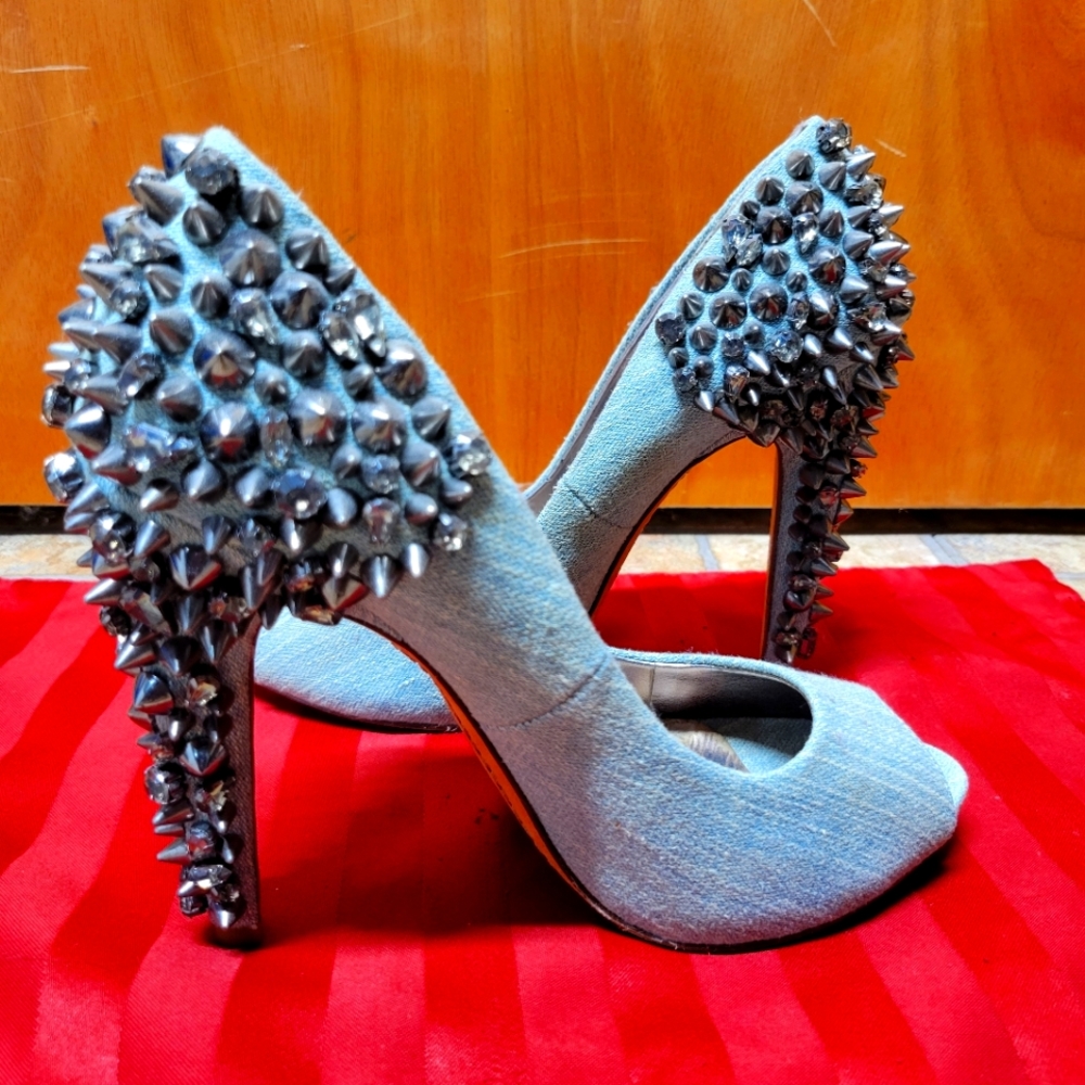 Light blue denim Sam Edelman heels